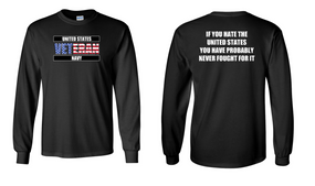 US Navy Veteran Long-Sleeve Cotton Shirt  -Fought- (FF)