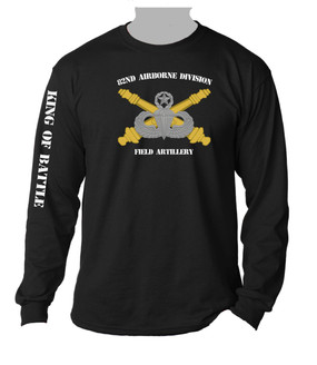 82nd Airborne Division Field Artillery Long-Sleeve Black Moisture Wick Shirt