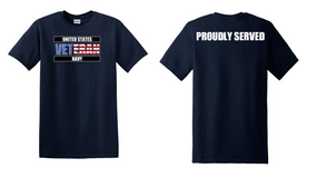 US Navy Veteran Cotton T-Shirt -Proudly-(FF)