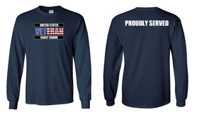 US Coast Guard Veteran Long-Sleeve Cotton Shirt- Proudly- (FF)