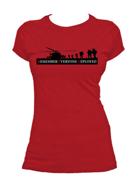 Ladies  RED - Remember Everyone Deployed  Cotton T-Shirt
