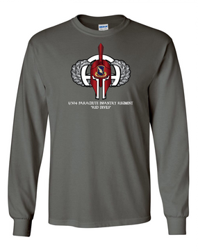 1/504th Parachute Infantry Regiment Spartan Long-Sleeve Cotton T-Shirt  (Chest)
