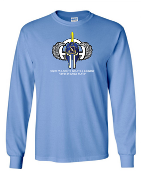 504th Parachute Infantry Regiment Spartan Long-Sleeve Cotton T-Shirt  (Chest)