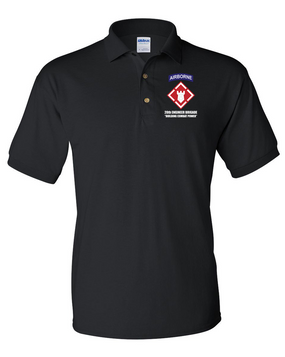 20th Engineer Brigade (Airborne) Embroidered Cotton Polo Shirt