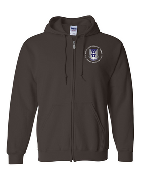 503rd Parachute Infantry Regiment Embroidered Hooded Sweatshirt with Zipper -Crest