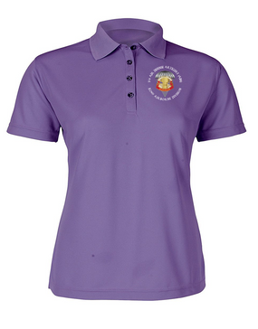 Ladies 3/4 ADA Embroidered Moisture Wick Polo Shirt-M