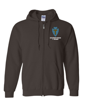 36th Infantry Division "T-Patchers" Embroidered Hooded Sweatshirt with Zipper