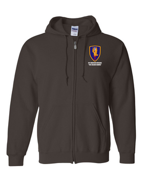 1st Aviation Brigade Embroidered Hooded Sweatshirt with Zipper
