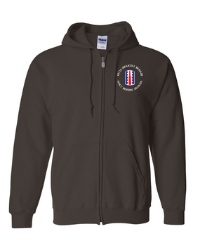 197th Infantry Brigade (C) Embroidered Hooded Sweatshirt with Zipper