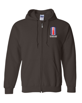 197th Infantry Brigade Embroidered Hooded Sweatshirt with Zipper