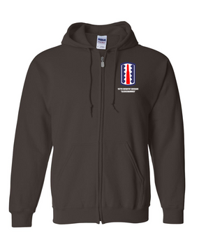 197th Infantry Brigade "Sledgehammer"  Embroidered Hooded Sweatshirt with Zipper