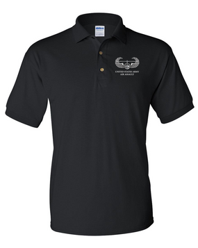 US Army Air Assault Badge Embroidered Cotton Polo Shirt