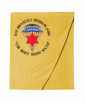 6th Infantry Division (Airborne) Embroidered Dryblend Stadium Blanket