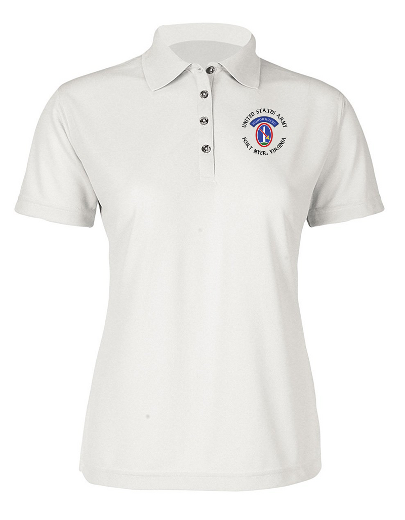 US Army Honor Guard Ladies Embroidered Moisture Wick Polo Shirt