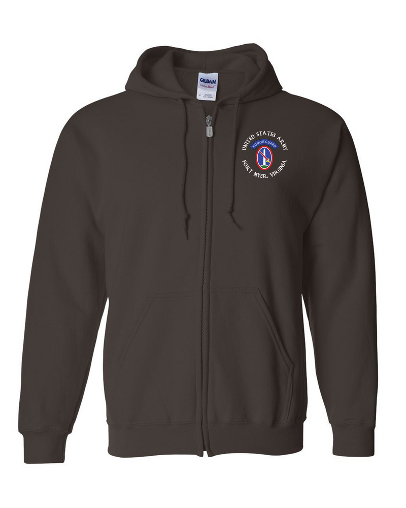 US Army Honor Guard Embroidered Hooded Sweatshirt with Zipper