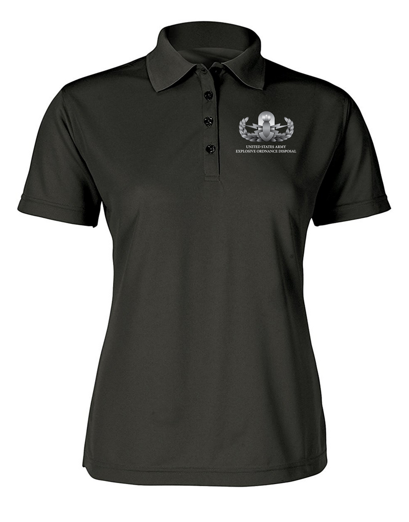 US Army EOD Ladies Embroidered Moisture Wick Polo Shirt