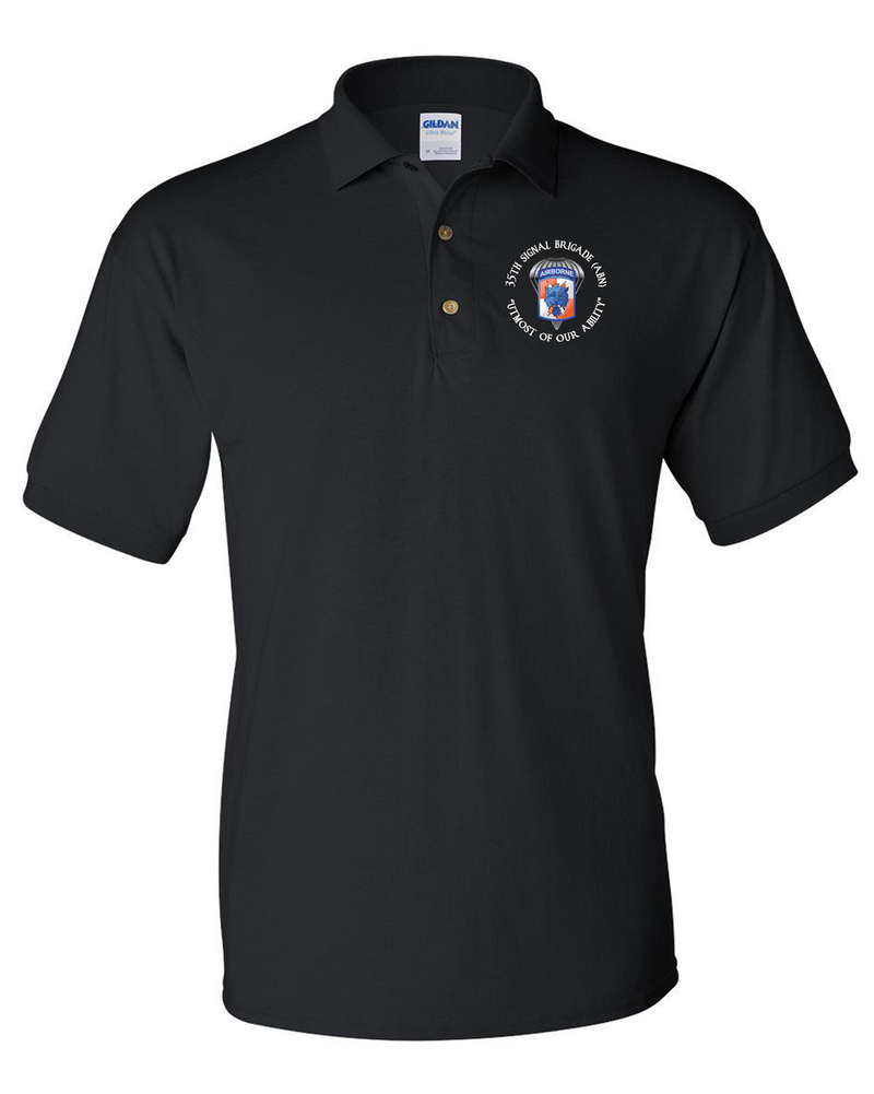 35th Signal Brigade (Airborne) Embroidered Cotton Polo Shirt
