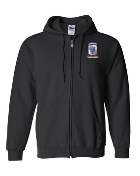 35th Signal Brigade (Airborne) Embroidered Hooded Sweatshirt with Zipper