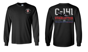 307th Combat Engineer Battalion (Airborne)  "C-141 Starlifter" Long Sleeve Cotton Shirt