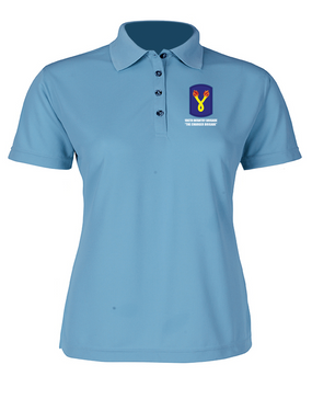 196th Light Infantry Brigade Ladies Embroidered Moisture Wick Polo Shirt