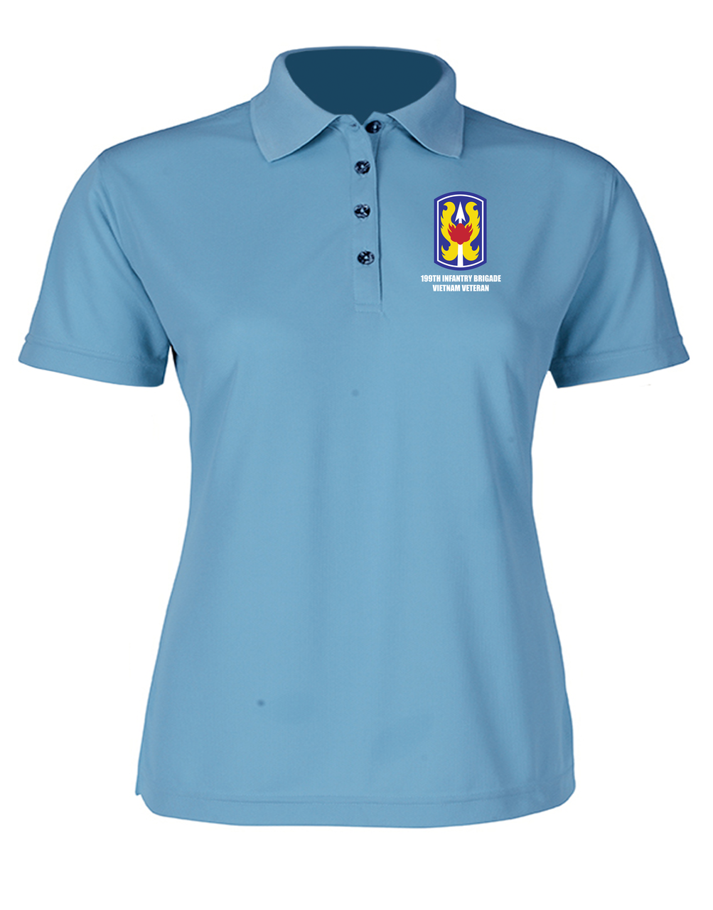 199th Light Infantry Brigade Ladies Embroidered Moisture Wick Polo Shirt