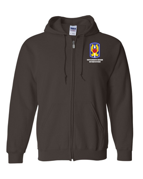 199th Light Infantry Brigade "Vietnam"   Embroidered Hooded Sweatshirt with Zipper