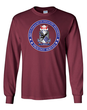 505th PIR (Crest)   -Proudly Served -Long-Sleeve Cotton T-Shirt  (FF)