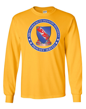 508th PIR (Crest)   -Proudly Served -Long-Sleeve Cotton T-Shirt  (FF)