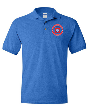 82nd Airborne Division  -Proudly Served- Embroidered Cotton Polo Shirt