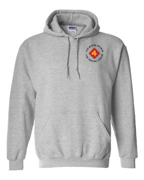 4th Marine Division "Fighting Fourth"-C-  Embroidered Hooded Sweatshirt