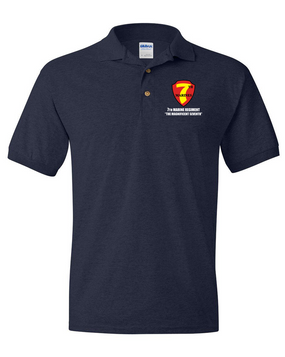 7th Marine Regiment Embroidered Cotton Polo Shirt