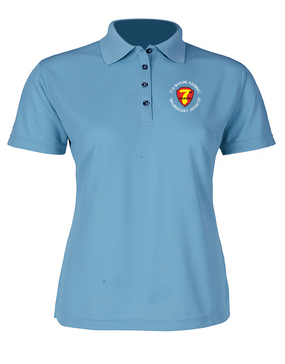 7th Marine Regiment-C- Ladies Embroidered Moisture Wick Polo Shirt