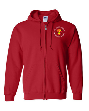 7th Marine Regiment-C- Embroidered Hooded Sweatshirt with Zipper