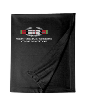 Operation Enduring Freedom OEF  "CIB" Embroidered Dryblend Stadium Blanket