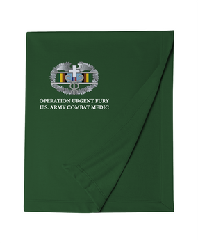 Operation Urgent Fury Combat Medical Badge Embroidered Dryblend Stadium Blanket