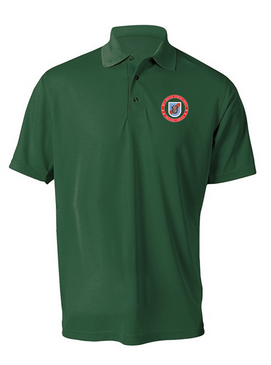 20th Special Forces Group "Proudly Served"  Embroidered Moisture Wick Polo Shirt