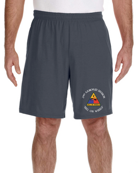 2nd Armored Division Embroidered Gym Shorts