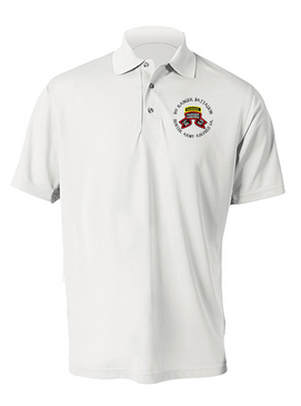 1-75th Ranger Battalion-Original Scroll-Tab Embroidered Moisture Wick Polo Shirt