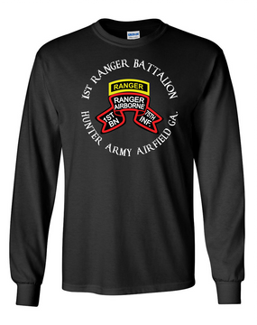 1-75th Ranger Battalion-Original Scroll-Tab Long-Sleeve Cotton T-Shirt -FF