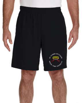 1-75 Ranger Battalion-Tab Embroidered Gym Shorts