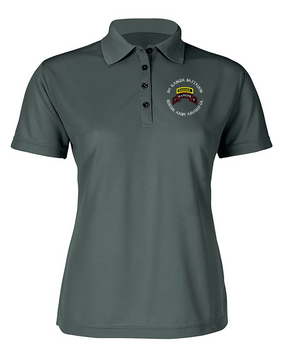 1-75th Ranger Battalion-Tab Ladies Embroidered Moisture Wick Polo Shirt