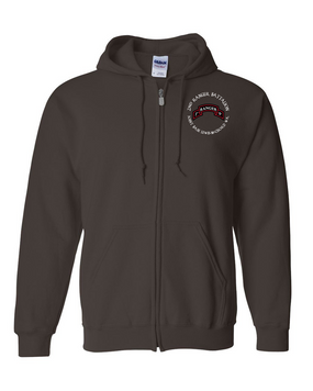 2-75th Ranger Battalion Embroidered Hooded Sweatshirt with Zipper