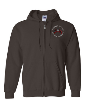 2-75th Ranger Battalion-Original Scroll Embroidered Hooded Sweatshirt with Zipper