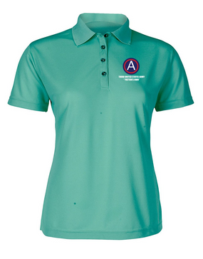 3rd Army "Patton's Own" Ladies Embroidered Moisture Wick Polo Shirt  (L)