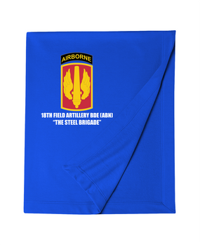 18th Field Artillery (Airborne) Embroidered Dryblend Stadium Blanket  (Steel)