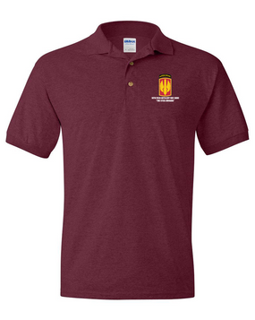 18th Field Artillery (Airborne) Embroidered Cotton Polo Shirt (STEEL)