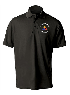 4th Armored Division Embroidered Moisture Wick Polo Shirt (C)