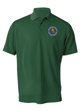 4th Armored Division Embroidered Moisture Wick Polo Shirt (PROUD)