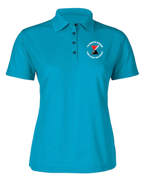 7th Infantry Division "Deadly" Ladies Embroidered Moisture Wick Polo Shirt (C)