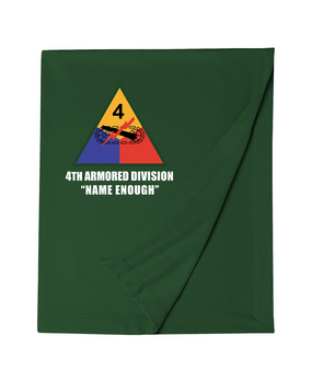 4th Armored Division Embroidered Dryblend Stadium Blanket  (L)